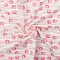 White-Pink Abstract Printed Stretch Cotton Jersey Knit Fabric By the Yard